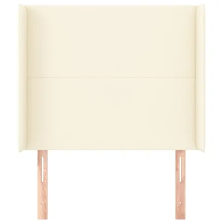 Tête de lit avec oreilles Crème 93x16x118/128 cm Similicuir