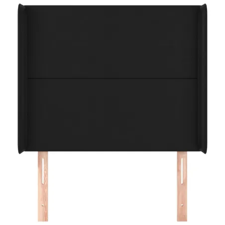 Tête de lit avec oreilles Noir 103x16x118/128 cm Similicuir