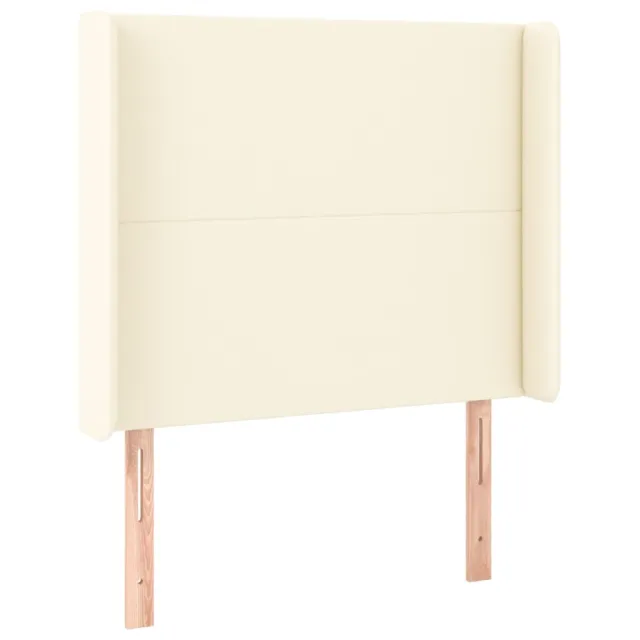 Tête de lit avec oreilles Crème 103x16x118/128 cm Similicuir
