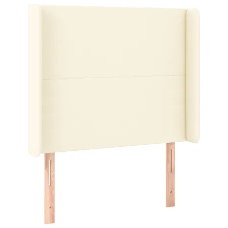 Tête de lit avec oreilles Crème 103x16x118/128 cm Similicuir
