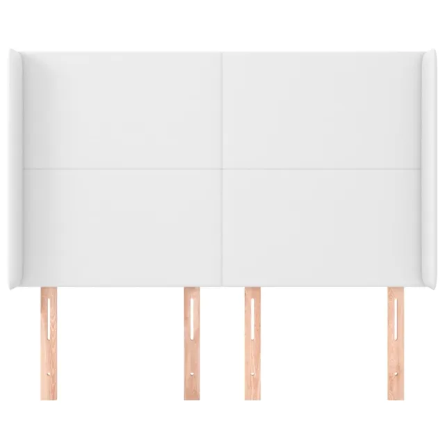 Tête de lit avec oreilles Blanc 147x16x118/128 cm Similicuir