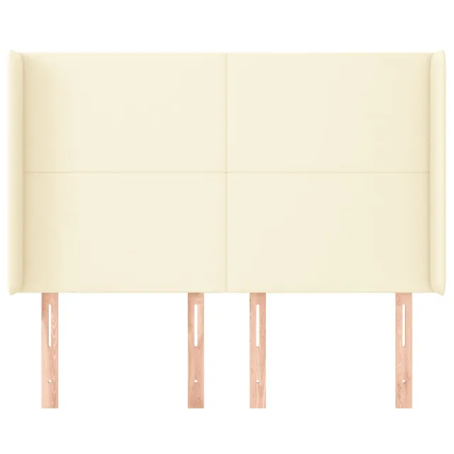 Tête de lit avec oreilles Crème 147x16x118/128 cm Similicuir