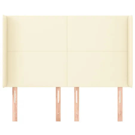 Tête de lit avec oreilles Crème 147x16x118/128 cm Similicuir