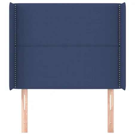 Tête de lit avec oreilles Bleu 93x16x118/128 cm Tissu