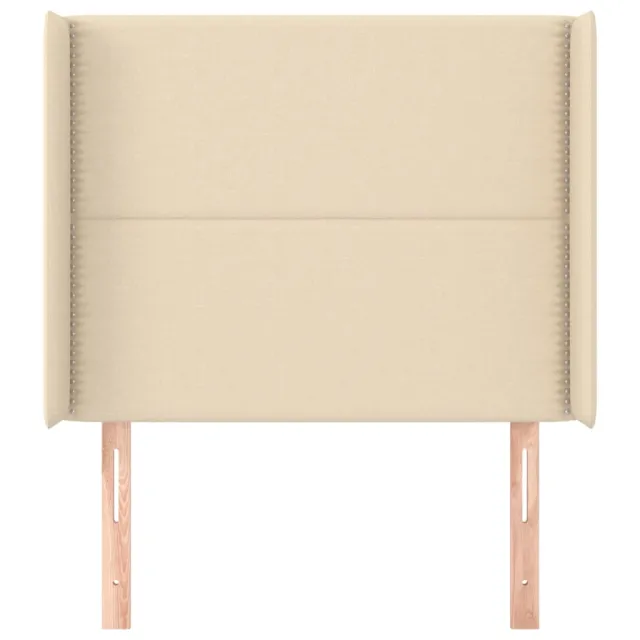 Tête de lit avec oreilles Crème 103x16x118/128 cm Tissu