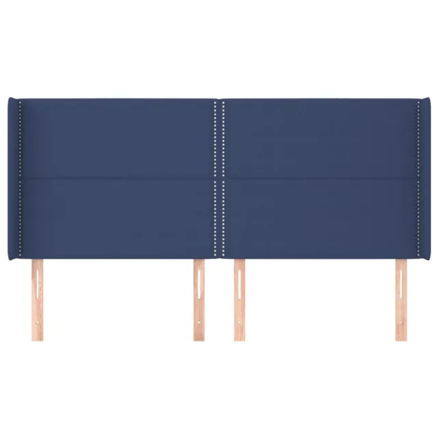 Tête de lit avec oreilles Bleu 183x16x118/128 cm Tissu