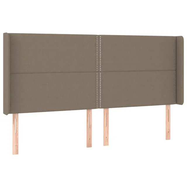Tête de lit avec oreilles Taupe 203x16x118/128 cm Tissu