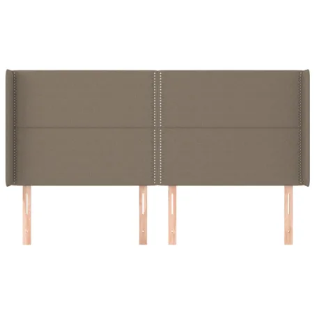 Tête de lit avec oreilles Taupe 203x16x118/128 cm Tissu