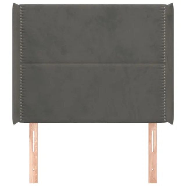 Tête de lit avec oreilles Gris foncé 83x16x118/128 cm Velours