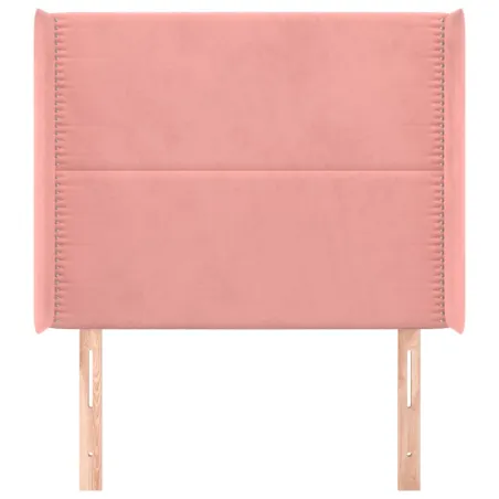 Tête de lit avec oreilles Rose 93x16x118/128 cm Velours