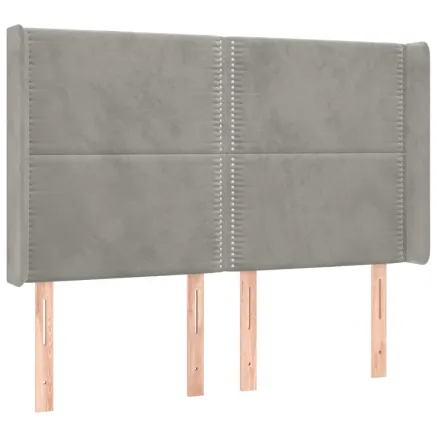 Tête de lit avec oreilles Gris clair 147x16x118/128 cm Velours 2
