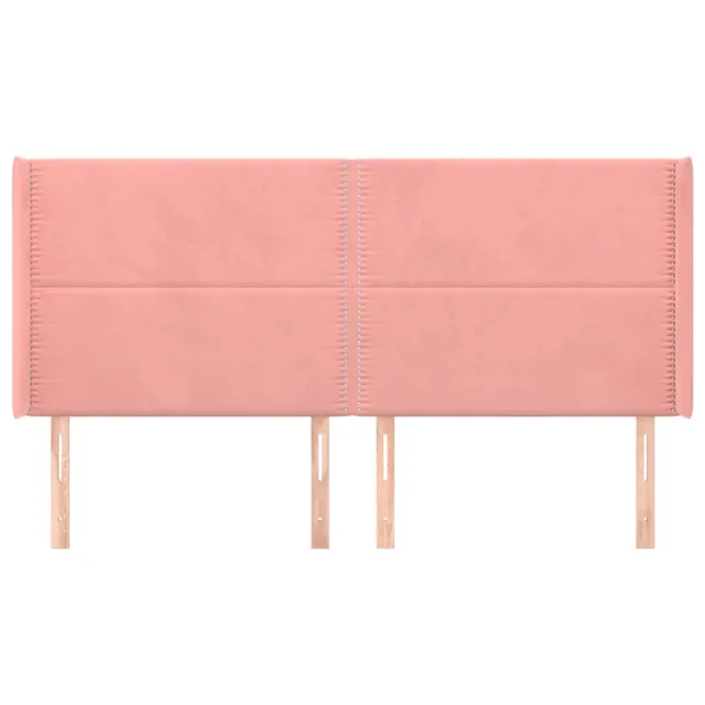 Tête de lit avec oreilles Rose 163x16x118/128 cm Velours