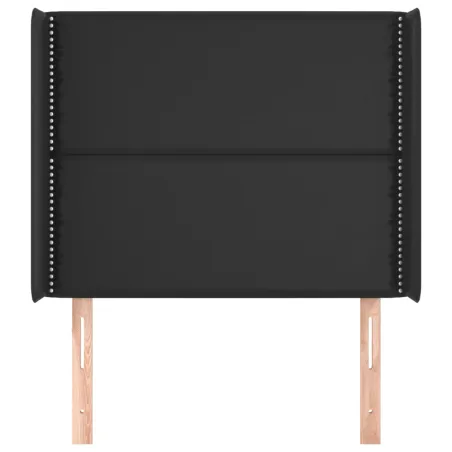 Tête de lit avec oreilles Noir 83x16x118/128 cm Similicuir