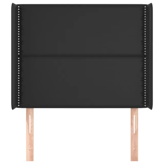 Tête de lit avec oreilles Noir 93x16x118/128 cm Similicuir