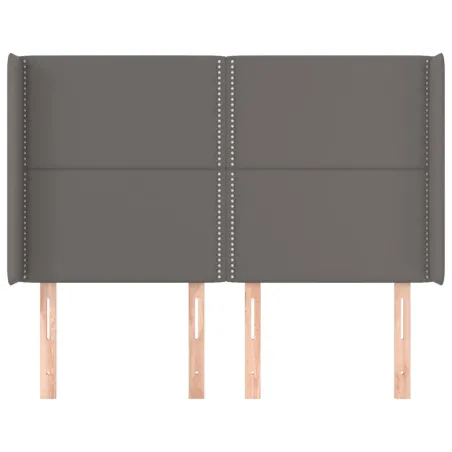 Tête de lit avec oreilles Gris 147x16x118/128 cm Similicuir
