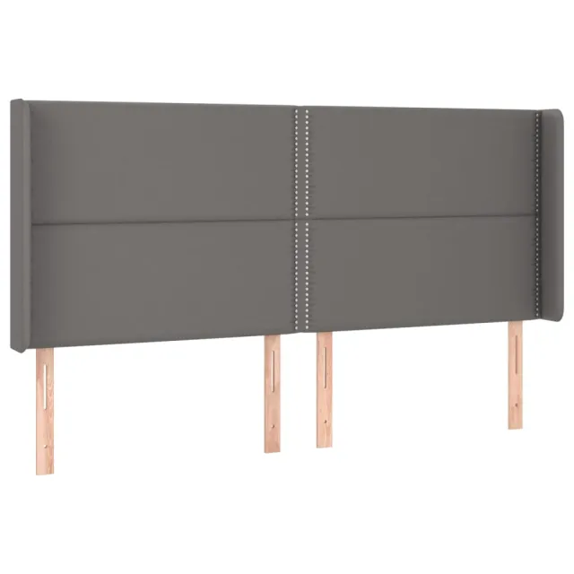 Tête de lit avec oreilles Gris 183x16x118/128 cm Similicuir