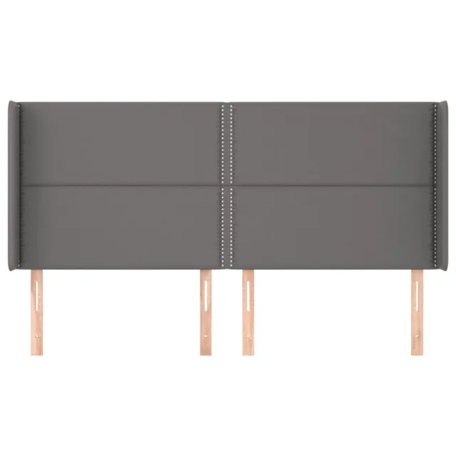 Tête de lit avec oreilles Gris 183x16x118/128 cm Similicuir