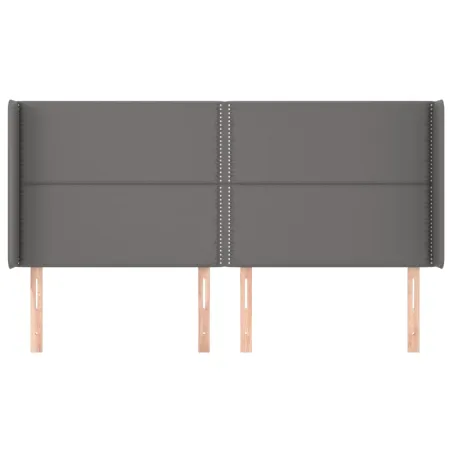 Tête de lit avec oreilles Gris 183x16x118/128 cm Similicuir