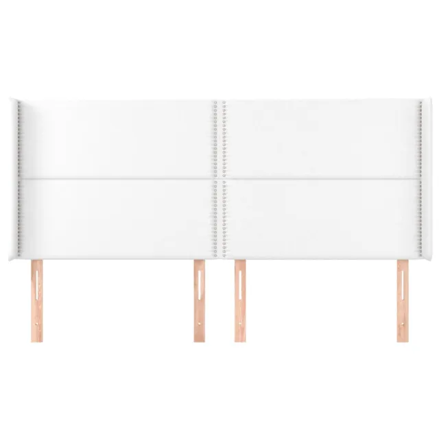 Tête de lit avec oreilles Blanc 203x16x118/128 cm Similicuir