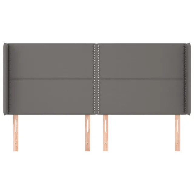 Tête de lit avec oreilles Gris 203x16x118/128 cm Similicuir