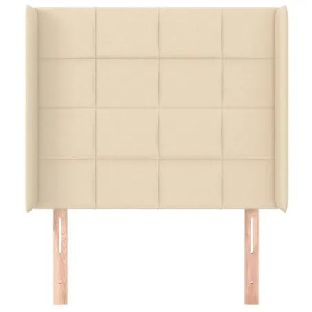 Tête de lit avec oreilles Crème 83x16x118/128 cm Tissu