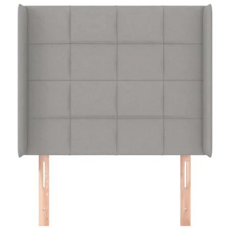 Tête de lit avec oreilles Gris clair 93x16x118/128 cm Tissu