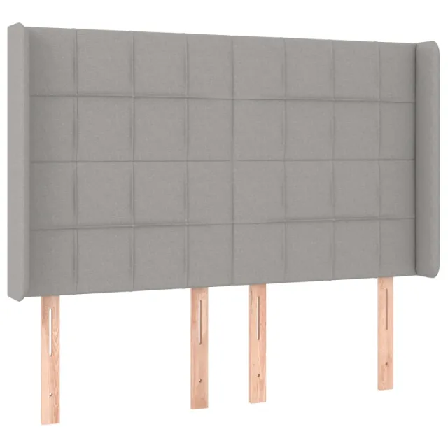 Tête de lit avec oreilles Gris clair 147x16x118/128 cm Tissu
