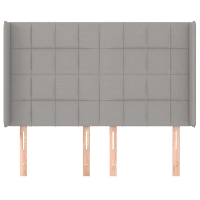 Tête de lit avec oreilles Gris clair 147x16x118/128 cm Tissu