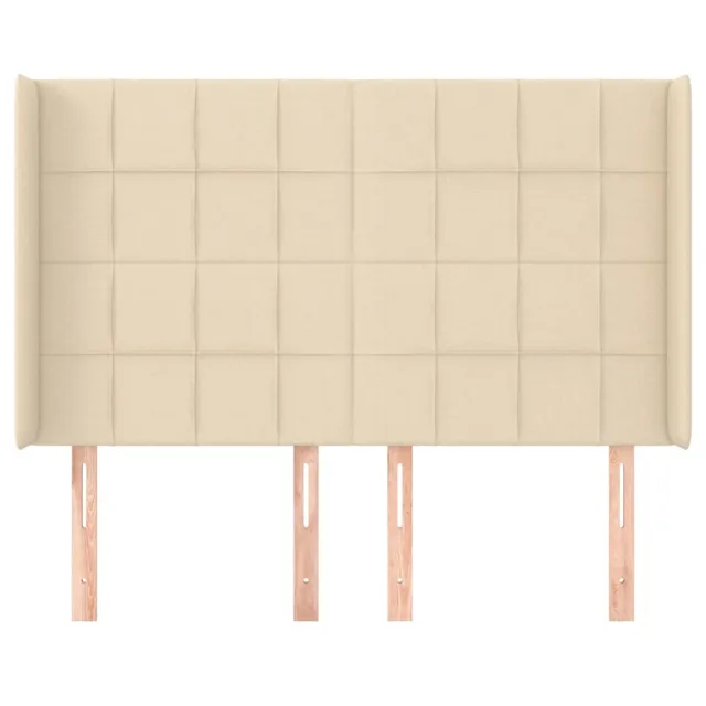 Tête de lit avec oreilles Crème 147x16x118/128 cm Tissu