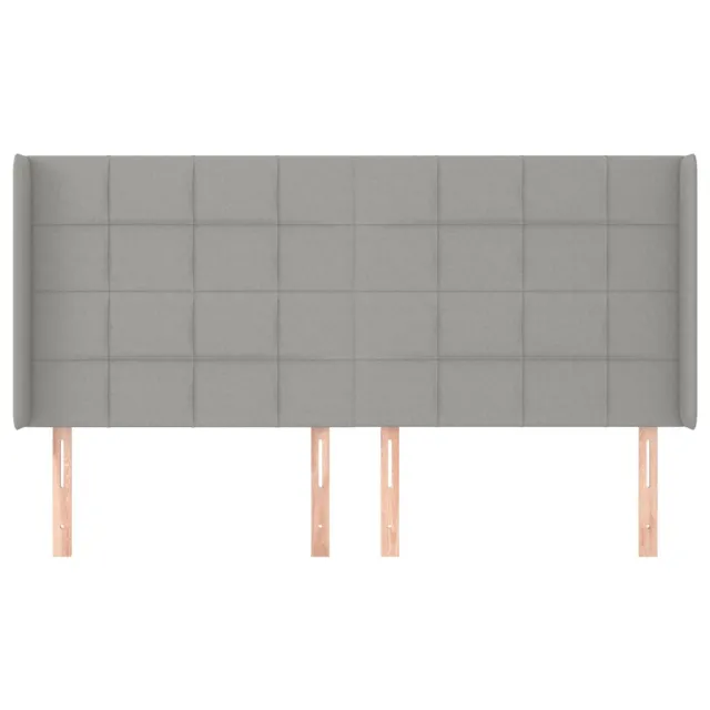 Tête de lit avec oreilles Gris clair 163x16x118/128 cm Tissu
