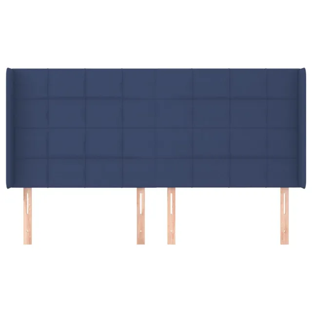 Tête de lit avec oreilles Bleu 183x16x118/128 cm Tissu