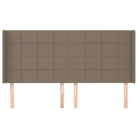 Tête de lit avec oreilles Taupe 203x16x118/128 cm Tissu
