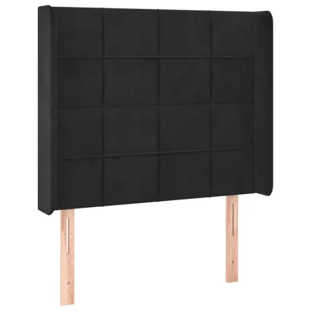 Tête de lit avec oreilles Noir 83x16x118/128 cm Velours