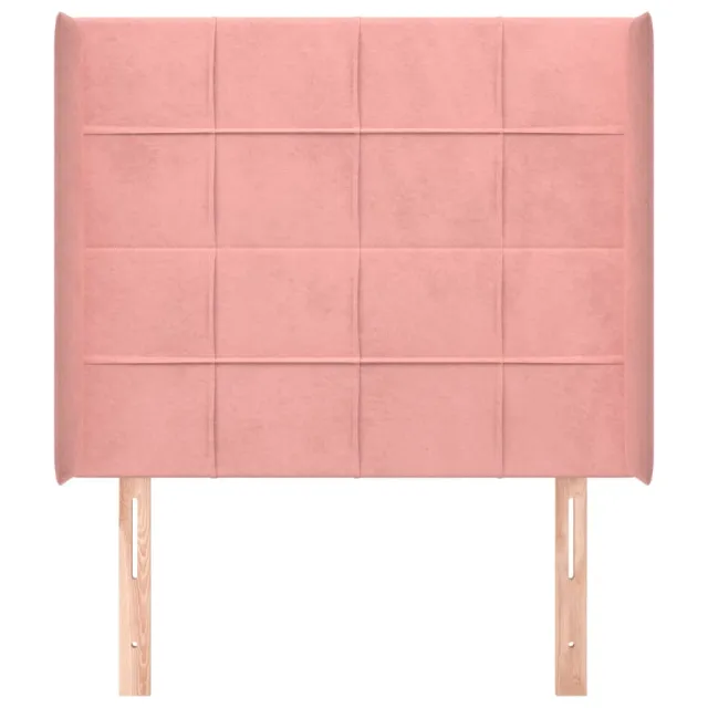 Tête de lit avec oreilles Rose 83x16x118/128 cm Velours