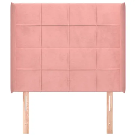 Tête de lit avec oreilles Rose 83x16x118/128 cm Velours