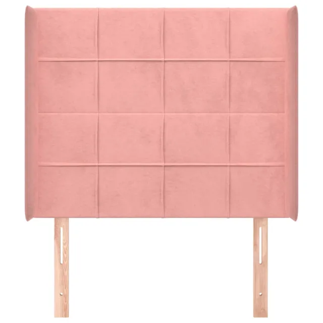Tête de lit avec oreilles Rose 93x16x118/128 cm Velours