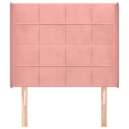 Tête de lit avec oreilles Rose 93x16x118/128 cm Velours