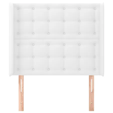Tête de lit avec oreilles Blanc 93x16x118/128 cm Similicuir
