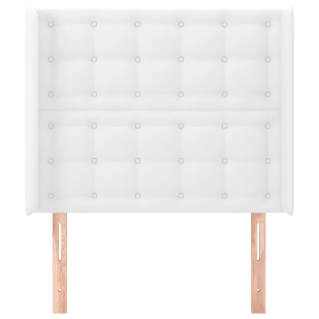 Tête de lit avec oreilles Blanc 103x16x118/128 cm Similicuir
