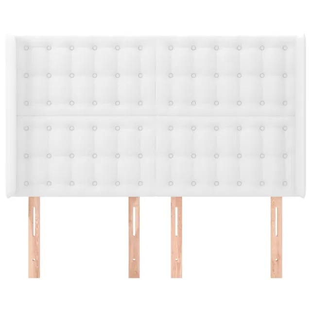 Tête de lit avec oreilles Blanc 147x16x118/128 cm Similicuir