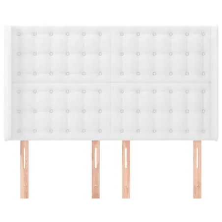 Tête de lit avec oreilles Blanc 147x16x118/128 cm Similicuir