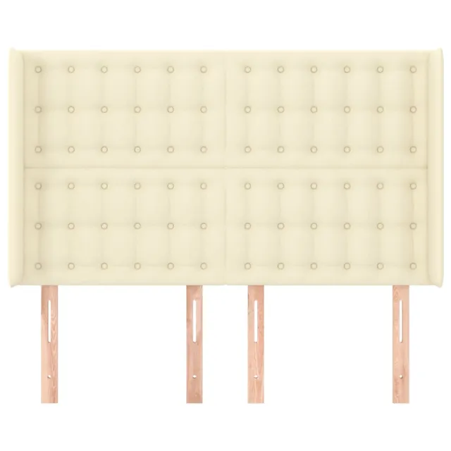 Tête de lit avec oreilles Crème 147x16x118/128 cm Similicuir