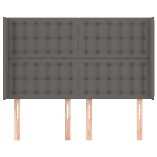 Tête de lit avec oreilles Gris 147x16x118/128 cm Similicuir