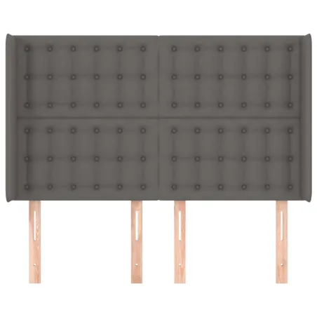Tête de lit avec oreilles Gris 147x16x118/128 cm Similicuir