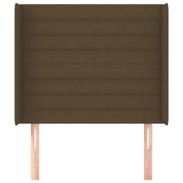 Tête de lit avec oreilles Marron foncé 93x16x118/128 cm Tissu