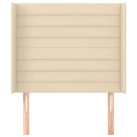 Tête de lit avec oreilles Crème 103x16x118/128 cm Tissu