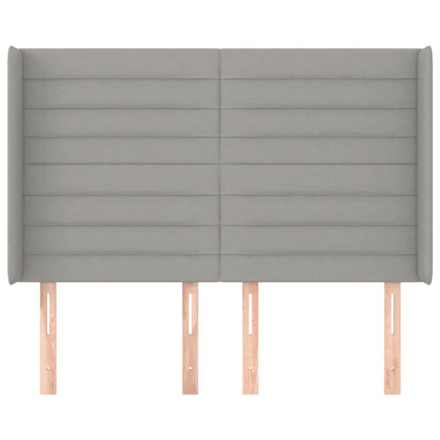 Tête de lit avec oreilles Gris clair 147x16x118/128 cm Tissu