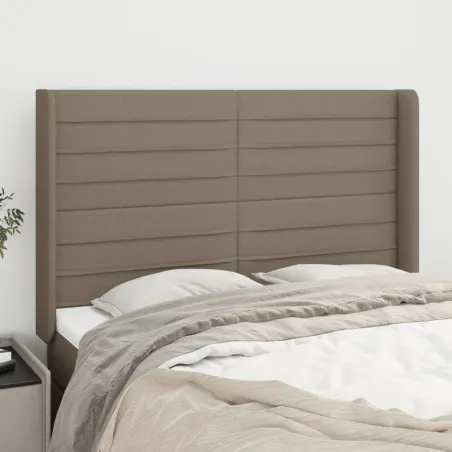 Tête de lit avec oreilles Taupe 147x16x118/128 cm Tissu