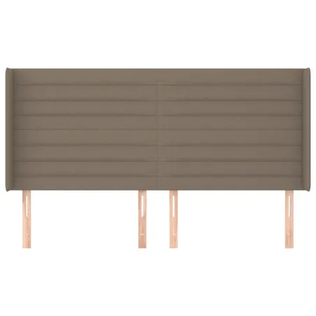 Tête de lit avec oreilles Taupe 163x16x118/128 cm Tissu