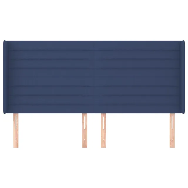 Tête de lit avec oreilles Bleu 203x16x118/128 cm Tissu